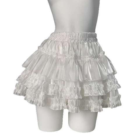 Sweetheart Neckline Flowy A-Line Skirt with Tiered Ruffle Hem - High Waist Plaid Ballet Mini Skirt