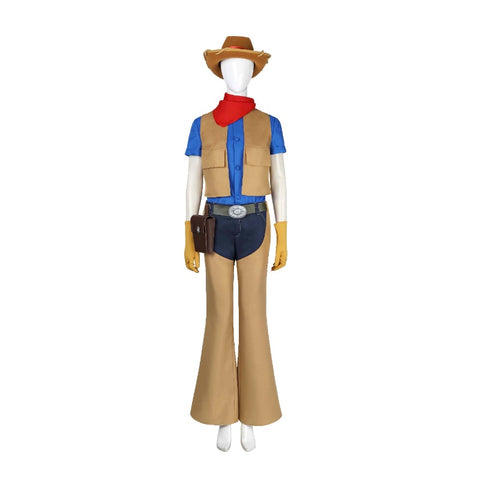 Princess Peach Showtime Cowgirl Peach Kids Cosplay Costume for Halloween and Roleplay