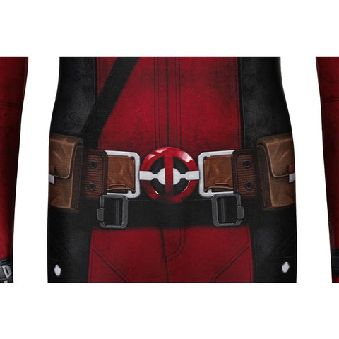 Children Deadpool Kidspool Cosplay Costume Jumpsuit Mask Deadpool & Wolverine Wade Wilson Halloween Party Apparel Gifts In Stock