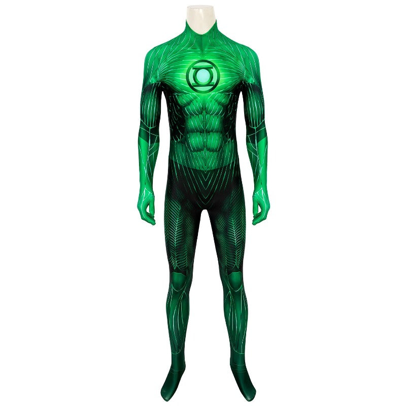 Green Lantern Hal Jordan Printed Jumpsuit Cosplay Costume for Halloween