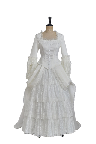 Victorian White Bridal Masquerade Gown | Christine Daae Cosplay Costume from The Phantom of the Opera