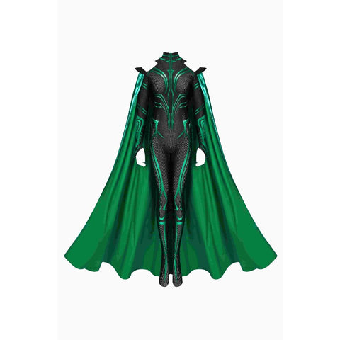 Women Thor Ragnarok Hela Costume Cosplay Girls Jumpsuit with Cape ZG23