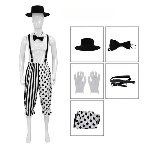 Mime Circus Clown Cosplay Costume