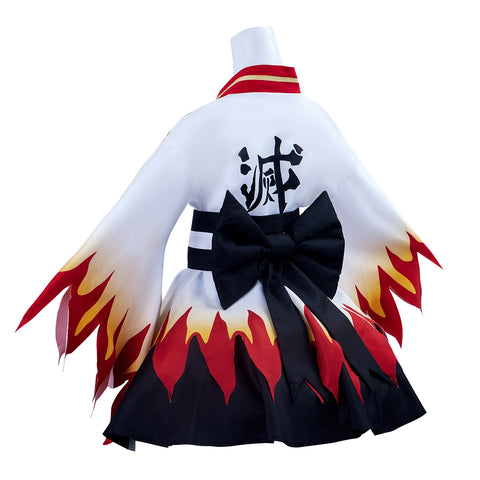 Elegant Demon Slayer Kyojuro Rengoku Women's Kimono Cosplay Costume