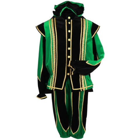 Black Peter Cosplay Costume for Men - Traditional Tudor Velvet Festival Outfit with Ball Gown