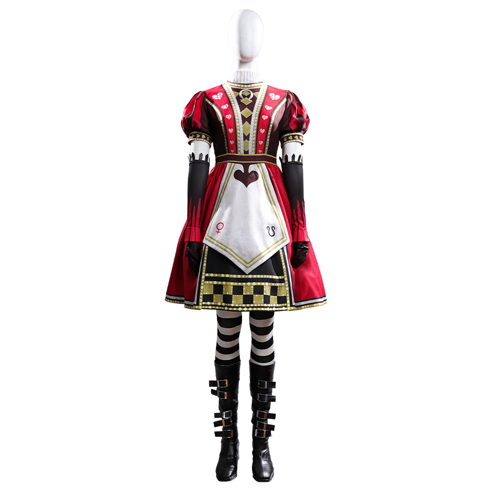 Alice: Madness Returns Alice Cosplay Costume Dress, Gloves, Socks & Bowknot - Women's Halloween Outfit