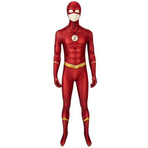 The Flash Season 5 Barry Allen Cosplay Costume Jumpsuit Mask Full Set 3D Print