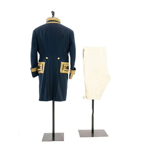 1770s Rococo Louis Era Men's Navy Blue Military Costume - Marie Antoinette Style Suit