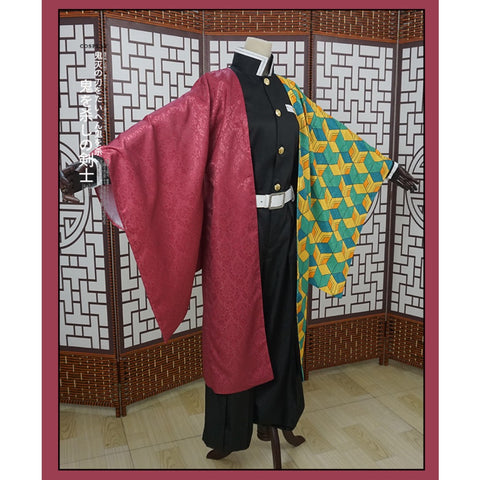Men's Tomioka Giyu Water Hashira Cosplay Costume Full Set - Demon Slayer