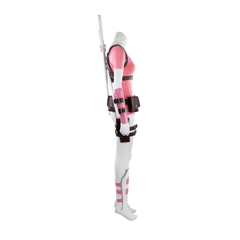 Marvel Comics Gwenpool Cosplay Costume with Matching Dual Blade Accessories
