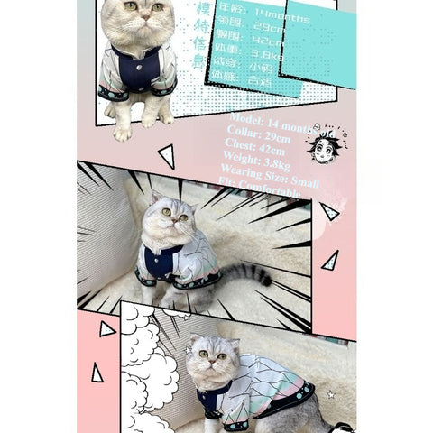 Demon Slayer Butterfly Shinobu Cat Cosplay T-Shirt for Pets