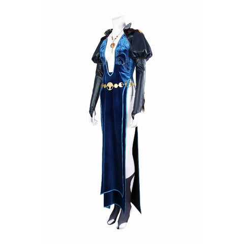 Baldur's Gate Mizora Cosplay Costume Dress with Belt and Leg Covers for Halloween