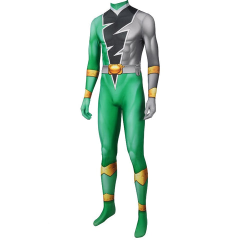 Power Rangers Green Cosplay Jumpsuit Halloween Costume for Party Fancy Dress