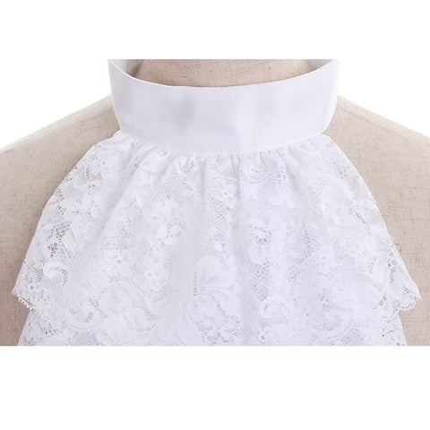 Victorian-Style White Lace Detachable Collar and Cuffs