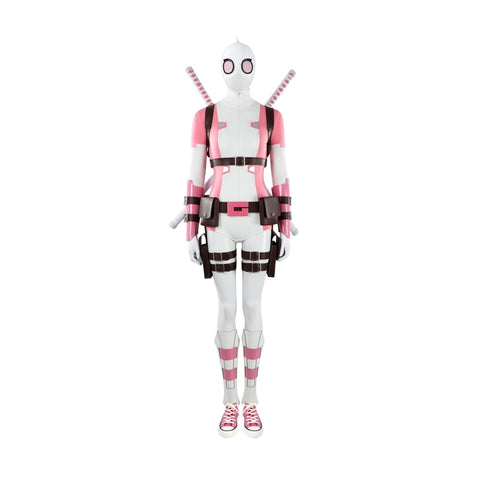 Marvel Comics Gwenpool Cosplay Costume with Matching Dual Blade Accessories