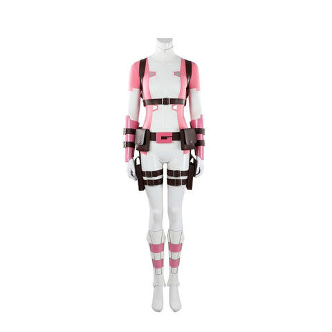 Marvel Comics Gwenpool Cosplay Costume with Matching Dual Blade Accessories