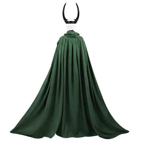 Men Loki Cosplay Costume - Deluxe Marvel Battle Uniform with Green Cape Cloak