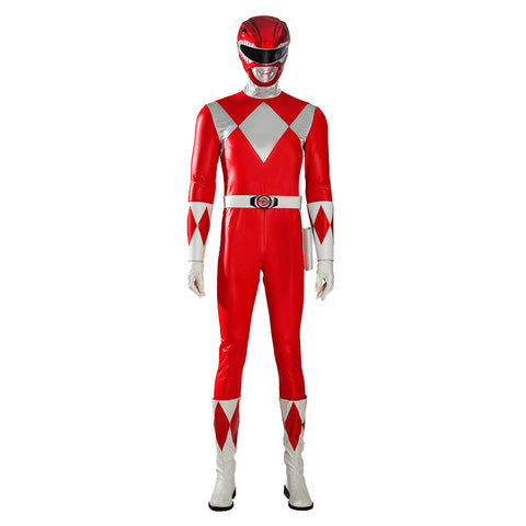 MMPR Red Ranger Suit Costume Cosplay Jumpsuit