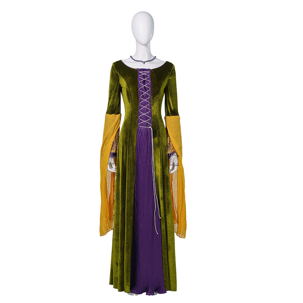 Winifred Sanderson Costume Hocus Pocus 2 Witch Cosplay Outfit for Halloween Party