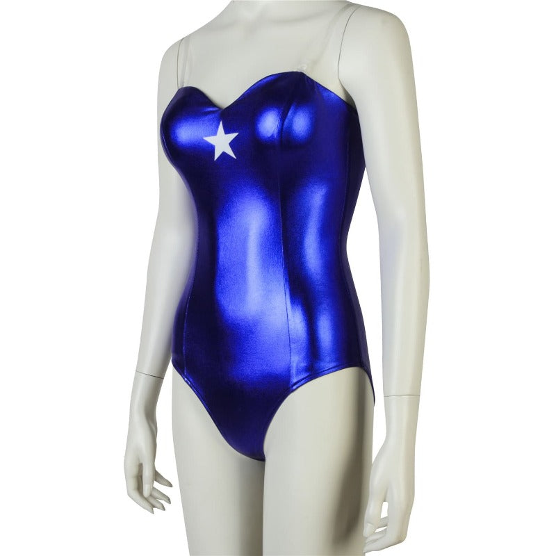 Captain America Bare Shoulders Girl's Cosplay Costume for Halloween and Parties