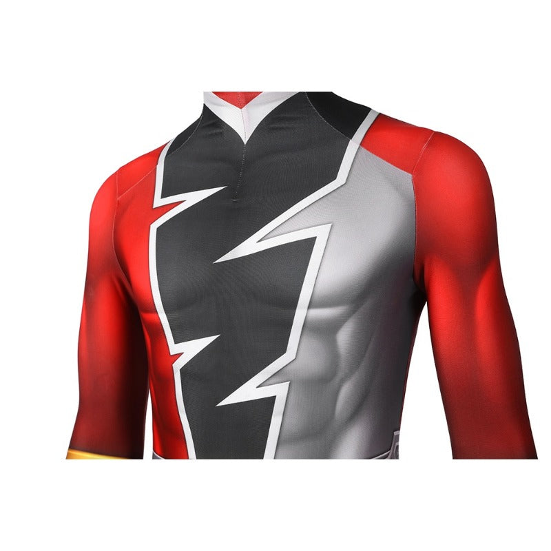 Red Ranger Cosplay Costume KISHIRYU SENTAI RYUSOULGER Spandex Suit