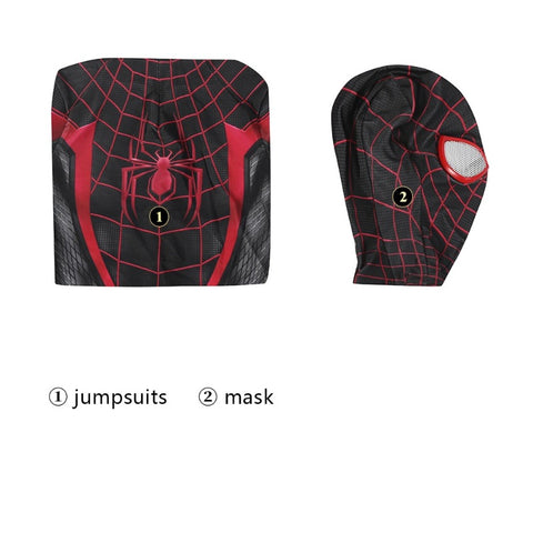 Spiderman PS5 Miles Morales Kids Jumpsuit Cosplay Costume