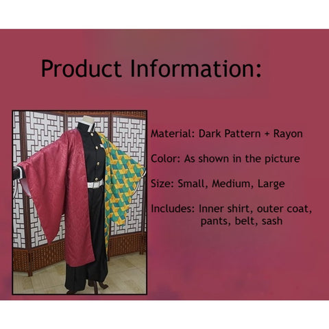 Men's Tomioka Giyu Water Hashira Cosplay Costume Full Set - Demon Slayer