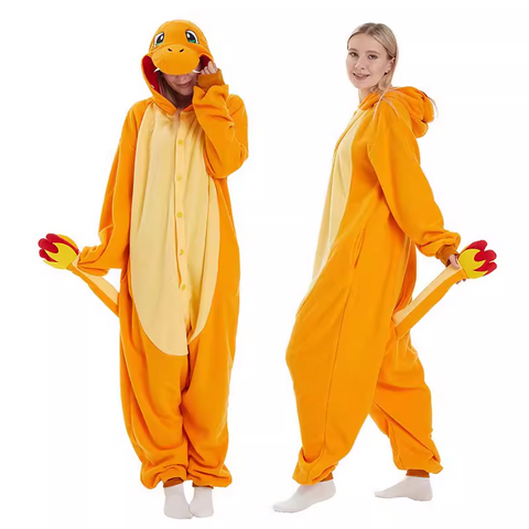 Lucario Anime Cosplay Costume Anime Pajamas  Outfit for Couples Performance Flannel Material