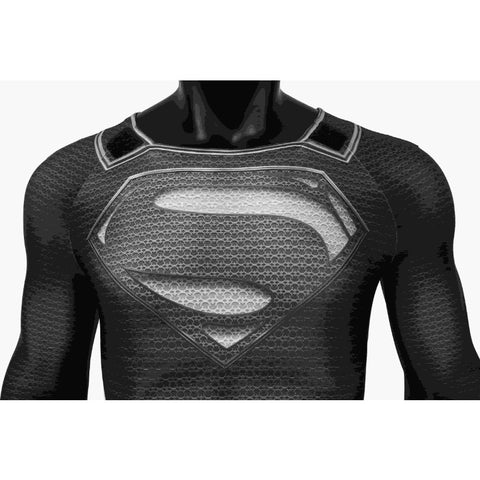 Justice League Man of Steel Superman Clark Kent Black Cosplay Costume for Kids & Adults