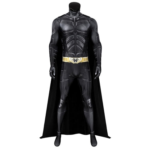 Bat Superhero Costume Adult Men Dark Black Knight Jumpsuit Cloak Bat Mask Halloween Cosplay Costume Outfit