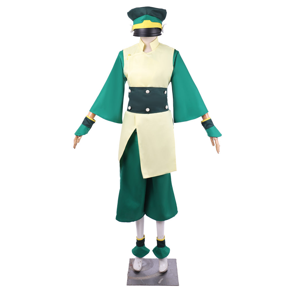 Avatar The Last Airbender Toph Beifong Cosplay Costume - Green Men's Outfit Uniform with Hat