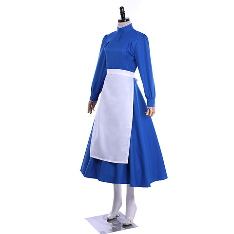 Plus Size Howl's Moving Castle Sophie Hatter Blue Dress Cosplay Costume