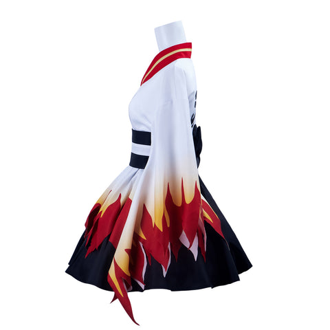 Elegant Demon Slayer Kyojuro Rengoku Women's Kimono Cosplay Costume