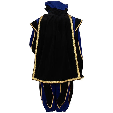 Black Peter Cosplay Costume for Men - Traditional Tudor Velvet Festival Outfit with Ball Gown