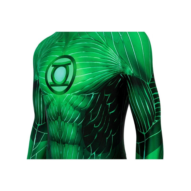 Green Lantern Hal Jordan Printed Jumpsuit Cosplay Costume for Halloween