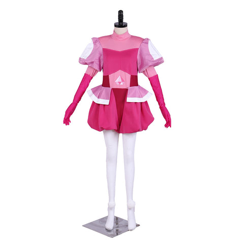 Steven Universe Spinel Gem Cosplay Costume Full Set Pink Dress with Gloves & Socks