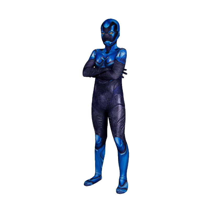 Kids Blue Beetle Jaime Reyes Cosplay Suit Halloween Costume