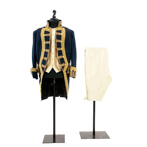 1770s Rococo Louis Era Men's Navy Blue Military Costume - Marie Antoinette Style Suit