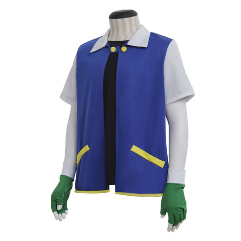 Ash Ketchum Pokemon Blue and White Jacket - Iconic Anime Cosplay Outfit