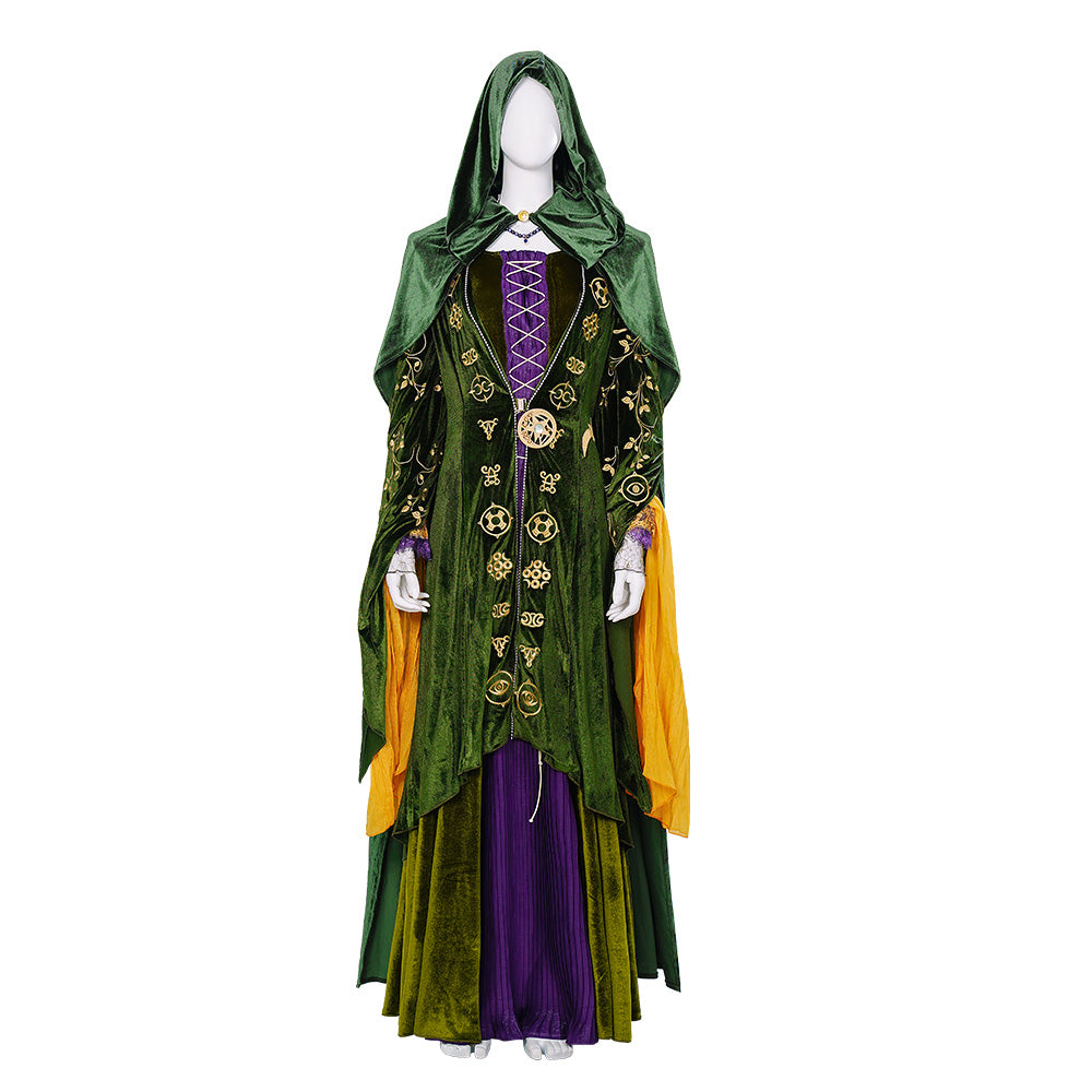 Winifred Sanderson Costume Hocus Pocus 2 Witch Cosplay Outfit for Halloween Party