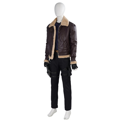 Resident Evil 4 Leon Cosplay Costume - Full Set for Men's Halloween & Gaming Events