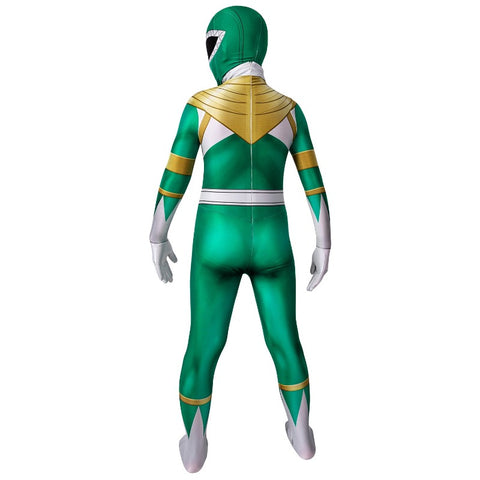 Green Ranger Cosplay Suit Power Rangers HQ Printed Spandex Costume for Kids