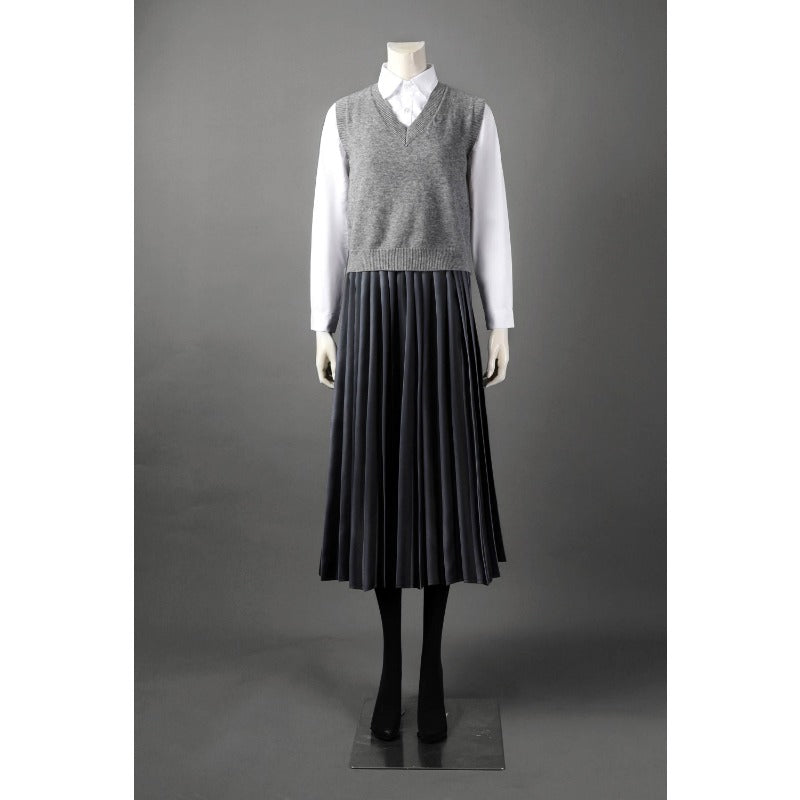 Wednesday Addams Cosplay Costume School Uniform Full Set for Kids and Adults