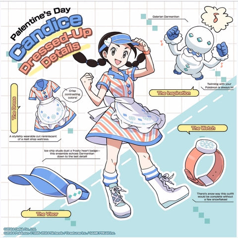 Pokemon Masters EX Palentine’s Candice Cosplay Costume Pre-sale Custom