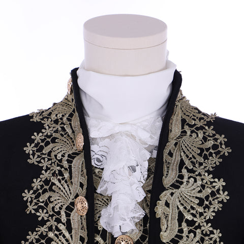 18th Century Rococo Mens Court Costume - Black Colonial Suit