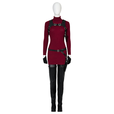 Ada Wong Cosplay Costume - Resident Evil 2 Red Dress Outfit for Women