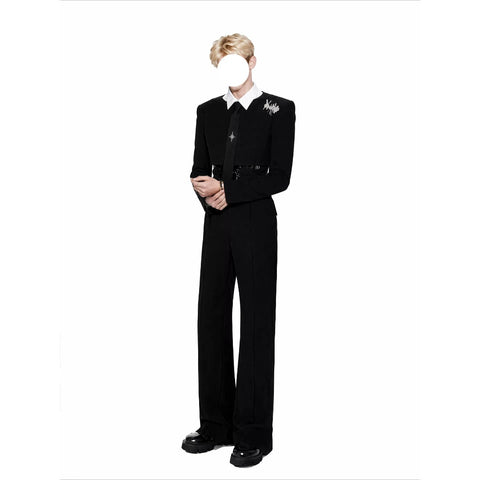 Spliced Fake‑Two‑Piece Waist‑Fitted Blazer Cosplay Costume