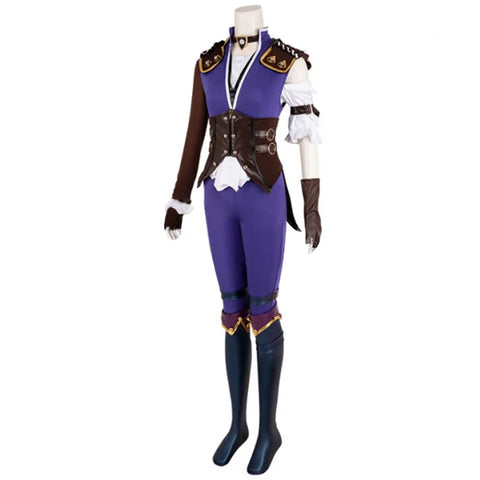 Game LOL Caitlyn Violet Battle Of Two Cities  Daily Outfits Caitlyn Kiramman Cosplay Costume Halloween Women Uniform Suit