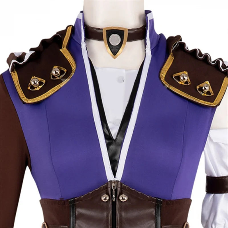 Game LOL Caitlyn Violet Battle Of Two Cities  Daily Outfits Caitlyn Kiramman Cosplay Costume Halloween Women Uniform Suit