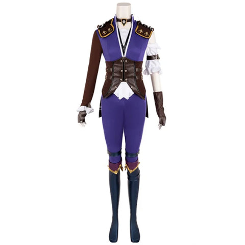 Game LOL Caitlyn Violet Battle Of Two Cities  Daily Outfits Caitlyn Kiramman Cosplay Costume Halloween Women Uniform Suit